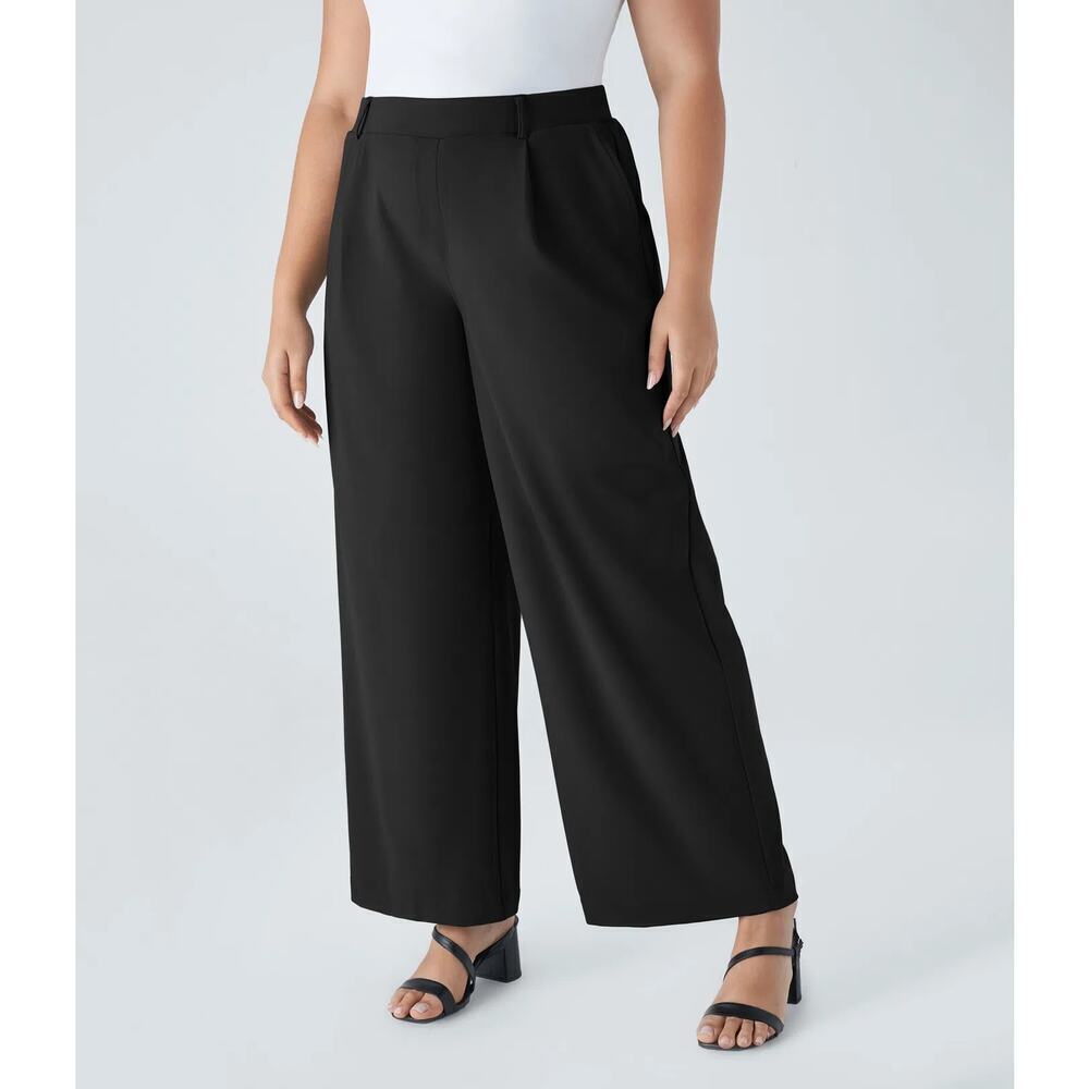 Halara Women's Black Flex High Waisted Pocket trouser Pants Size XL